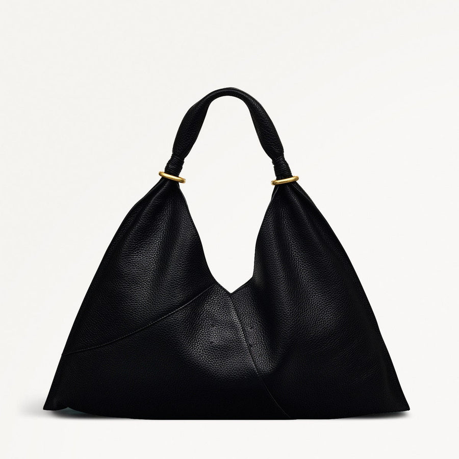 Hay's Mews Fabric Medium Open Top Shoulder Bag in Black - 111612