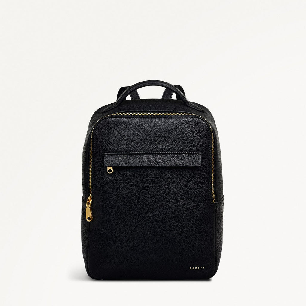 Norbury Close Fabric Small Zip Around Backpack in Black - 111617