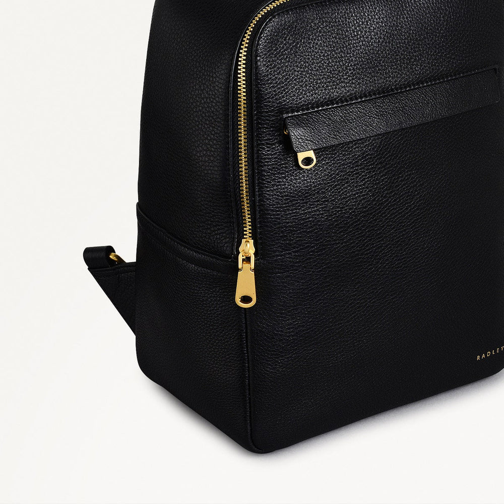 Norbury Close Fabric Small Zip Around Backpack in Black - 111617