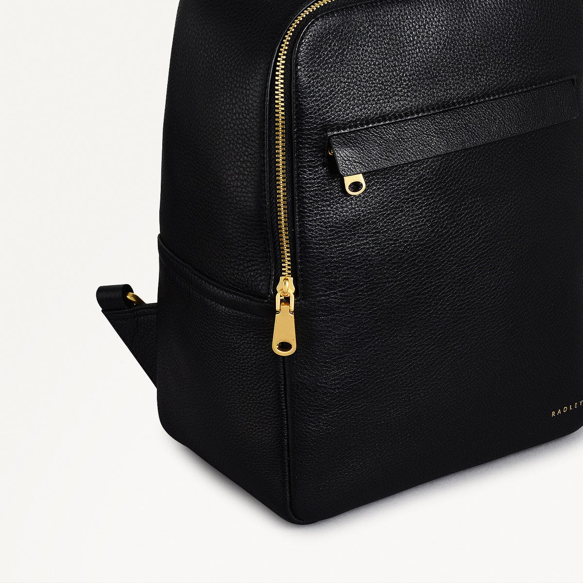 Norbury Close Fabric Small Zip Around Backpack in Black - 111617