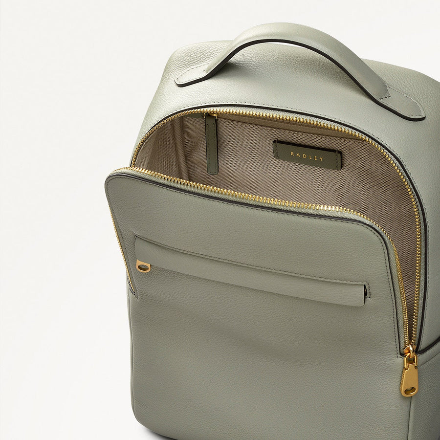 Norbury Close Fabric Small Zip Around Backpack in Drizzle - 111618