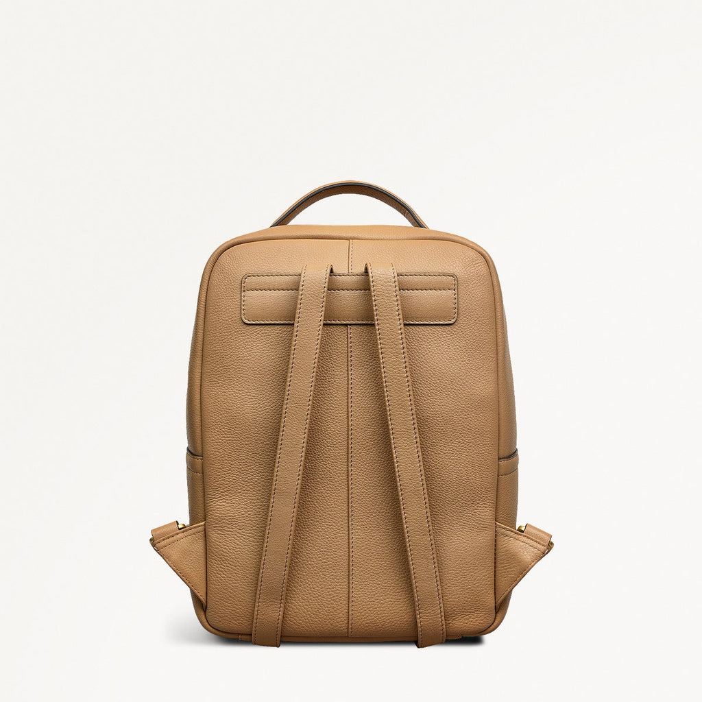 Norbury Close Fabric Small Zip Around Backpack in Biscuit - 111619