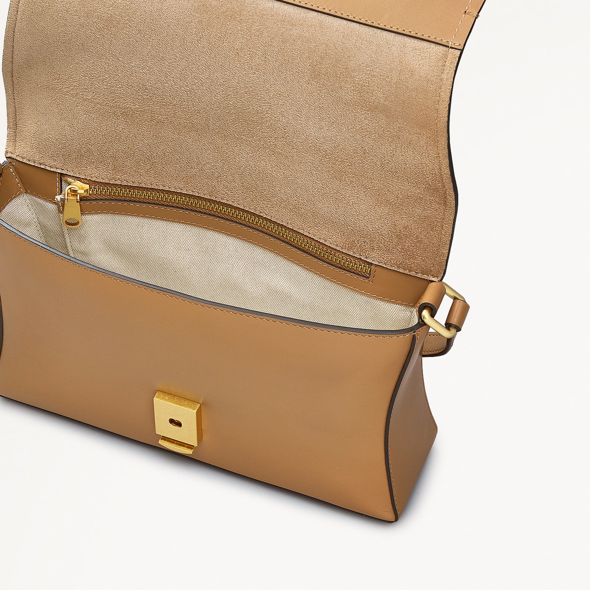Ellerdine Way Fabric Medium Flapover Cross Body Bag in Biscuit - 111621