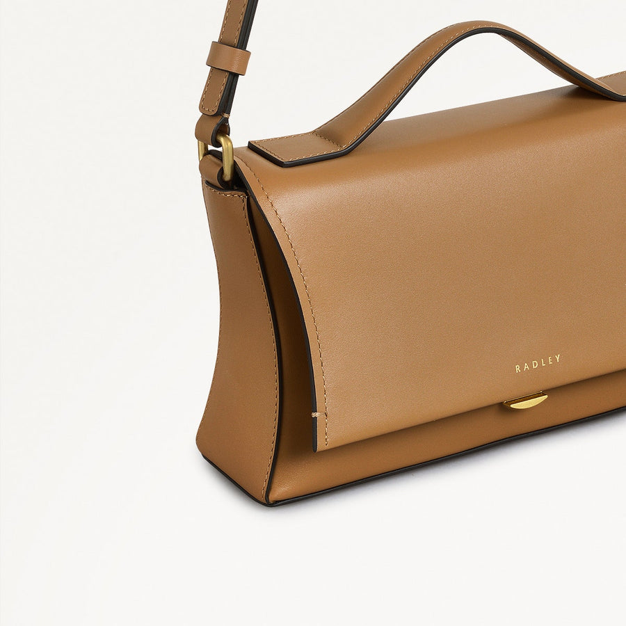 Ellerdine Way Fabric Medium Flapover Cross Body Bag in Biscuit - 111621