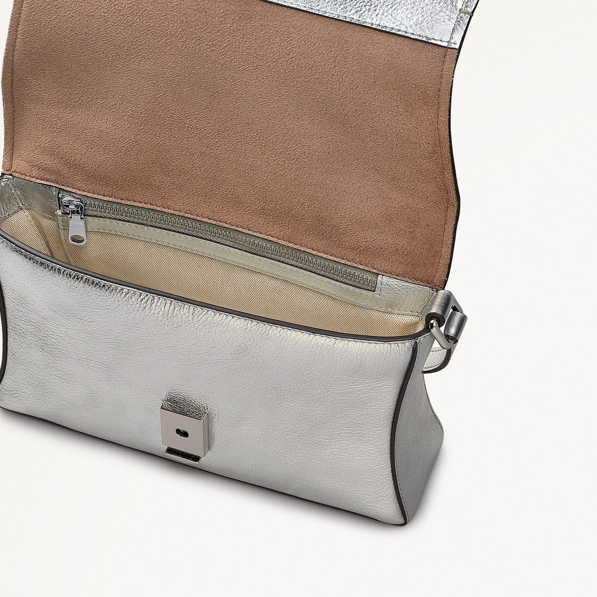 Ellerdine Way Fabric Medium Flapover Cross Body Bag in Silver - 111622