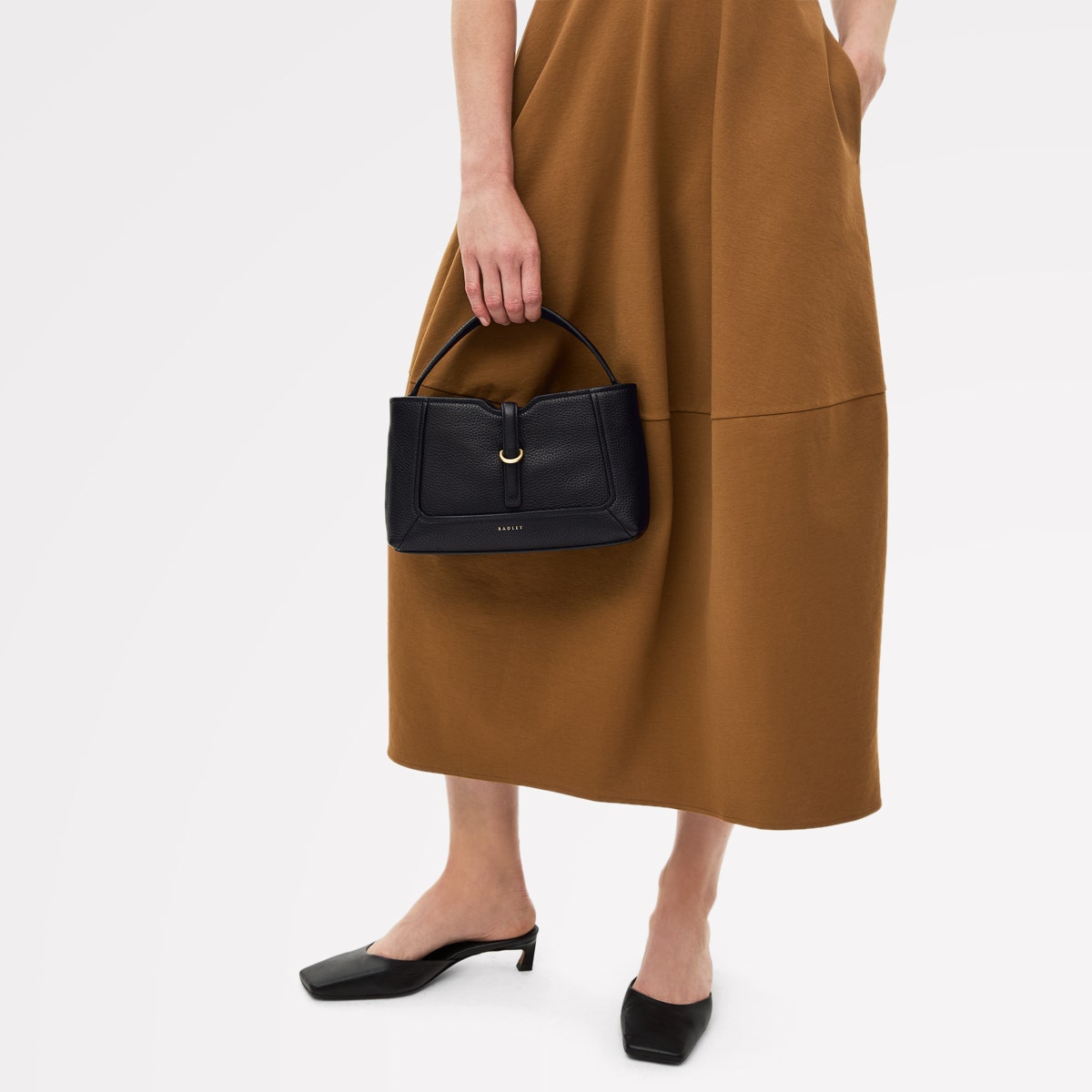 Hazelbury Park Fabric Small Ziptop Cross Body Bag in Black - 111623