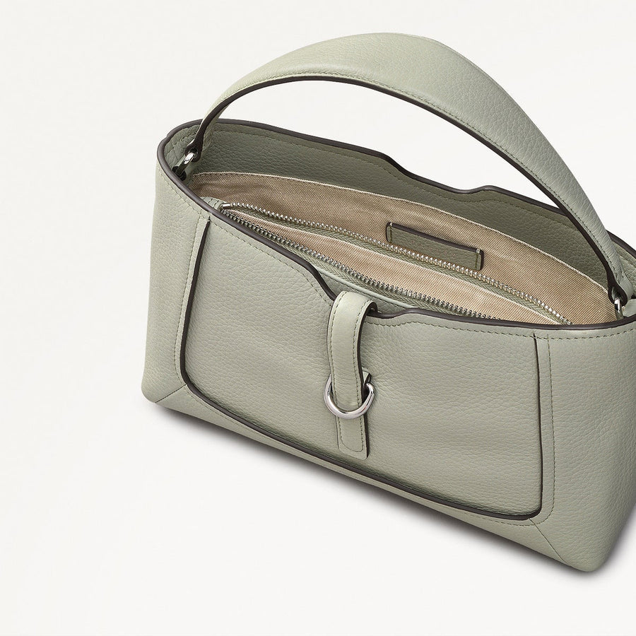 Hazelbury Park Fabric Small Ziptop Cross Body Bag in Drizzle - 111624