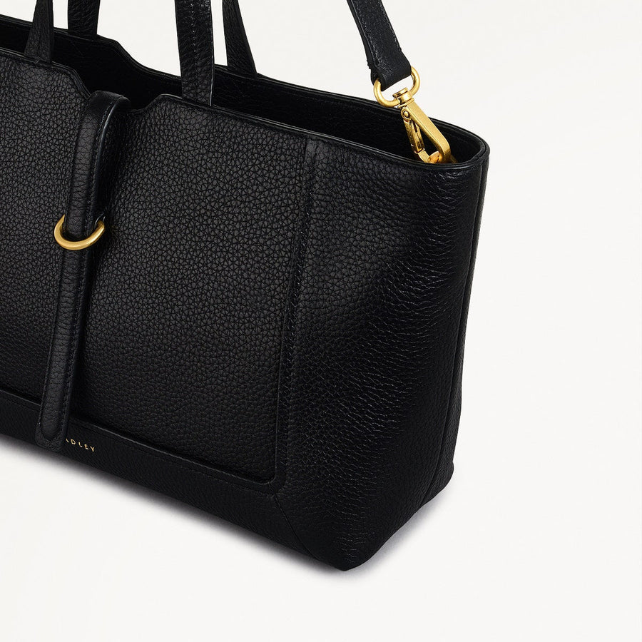 Hazelbury Park Fabric Medium Ziptop Grab Bag in Black - 111626