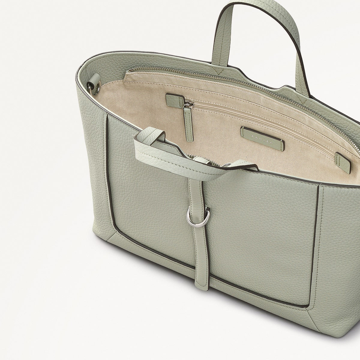 Hazelbury Park Fabric Medium Ziptop Grab Bag in Drizzle - 111627