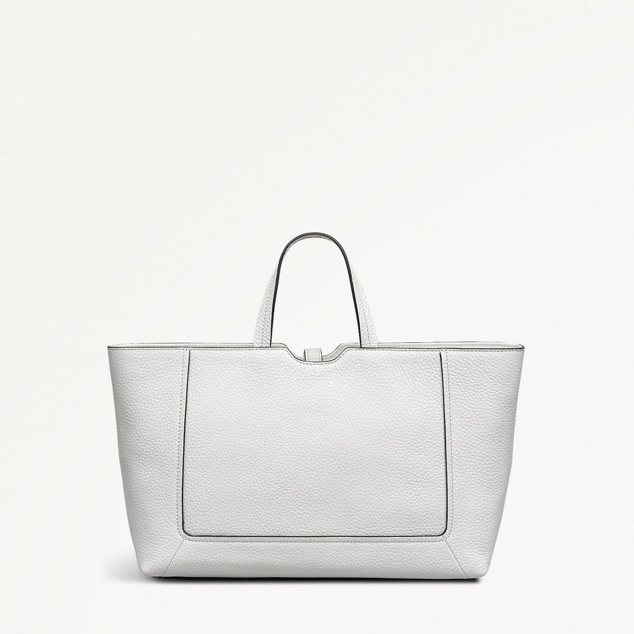 Hazelbury Park Fabric Medium Ziptop Grab Bag in Bright White - 111628