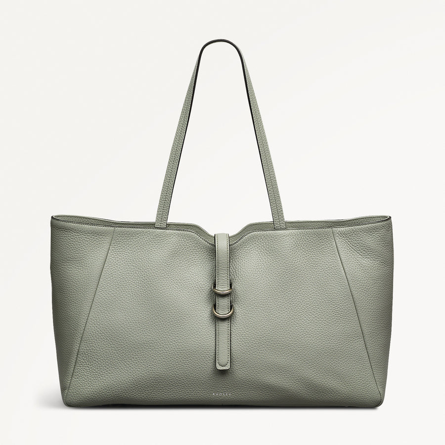 Hazelbury Park Fabric Large Ziptop Tote Bag in Drizzle - 111630