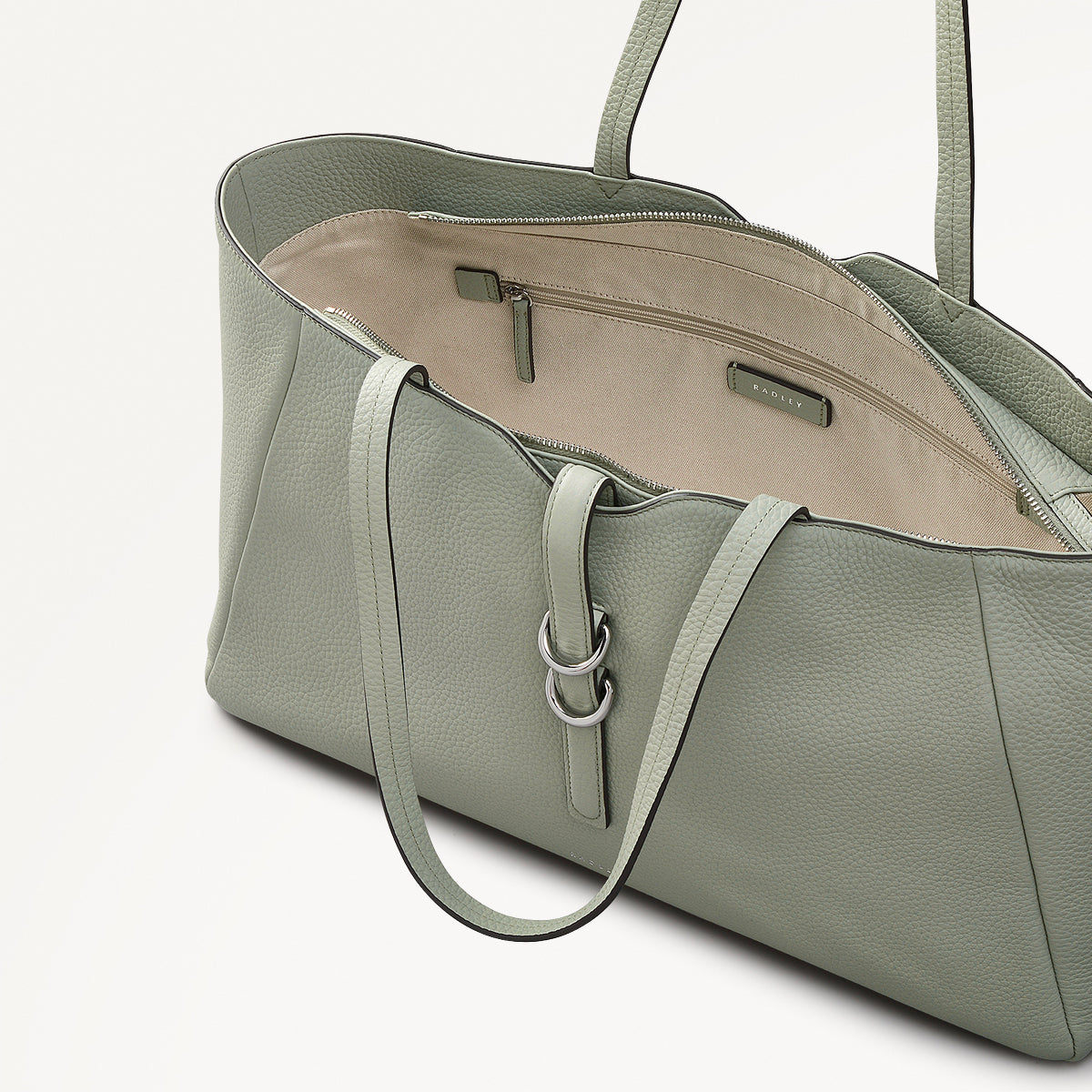 Hazelbury Park Fabric Large Ziptop Tote Bag in Drizzle - 111630