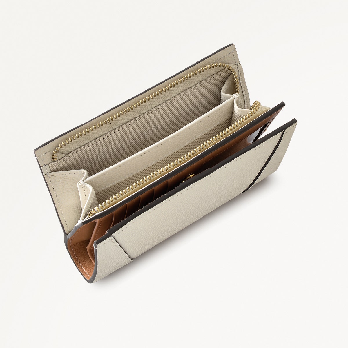 Kendal Terrace Leather Medium Bifold Wallet in Chalk - 111655