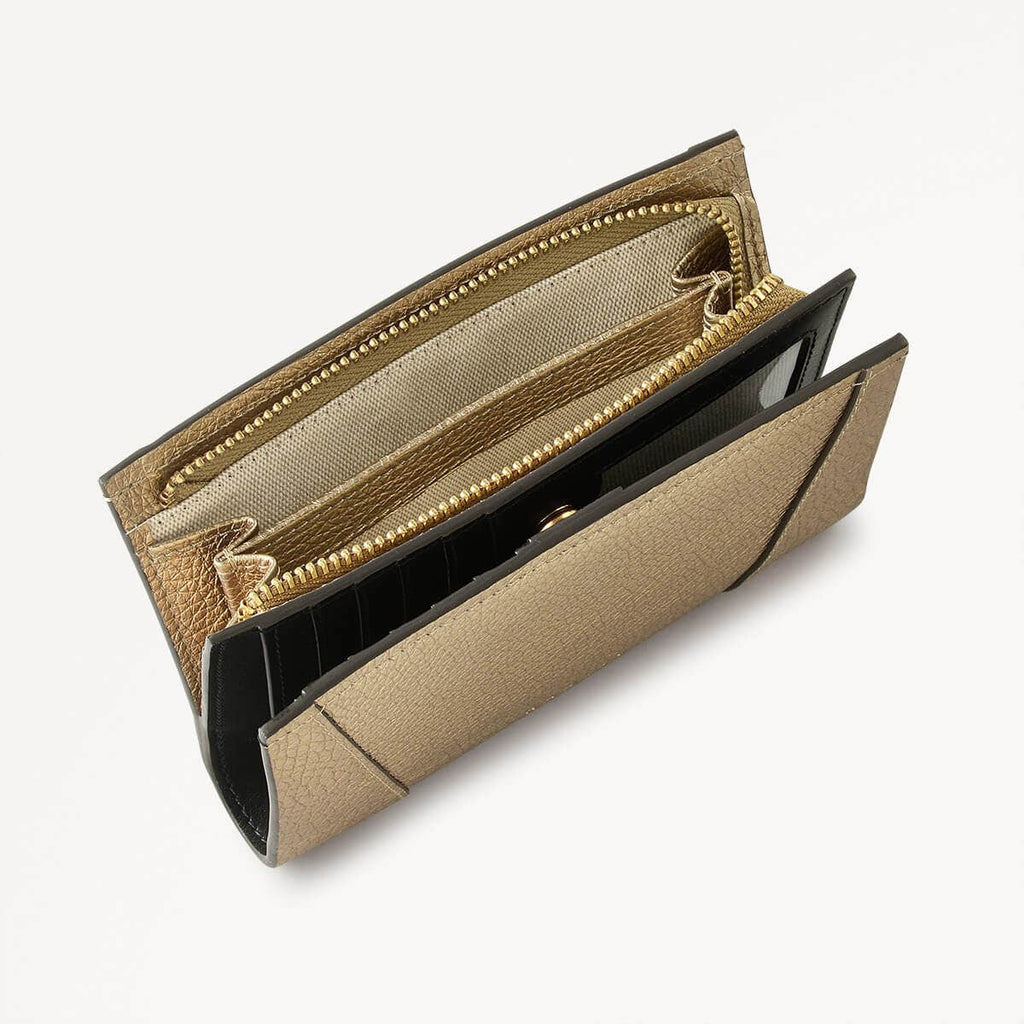 Kendal Terrace Leather Medium Bifold Wallet in Icy Gold - 111657