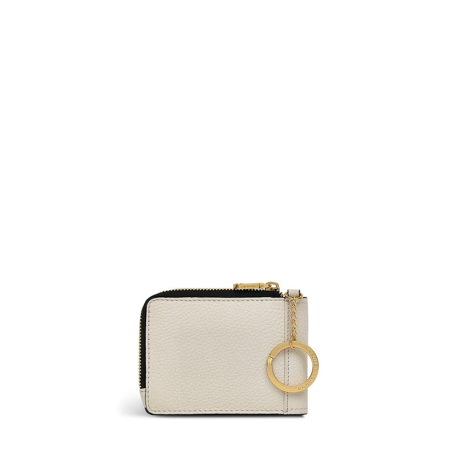 Bishops Lane Leather Small Ziptop Coin Purse in Chalk - 111663