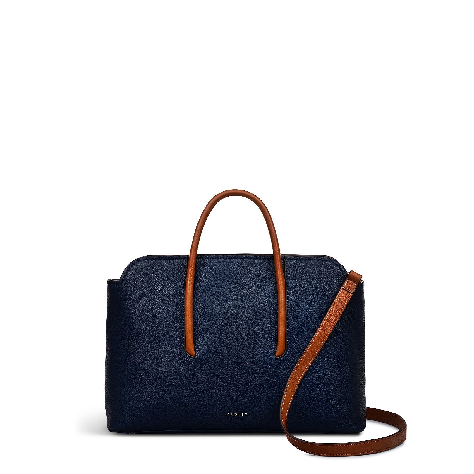 Grainger Way Leather Medium Ziptop Grab Bag in Ink - 111678