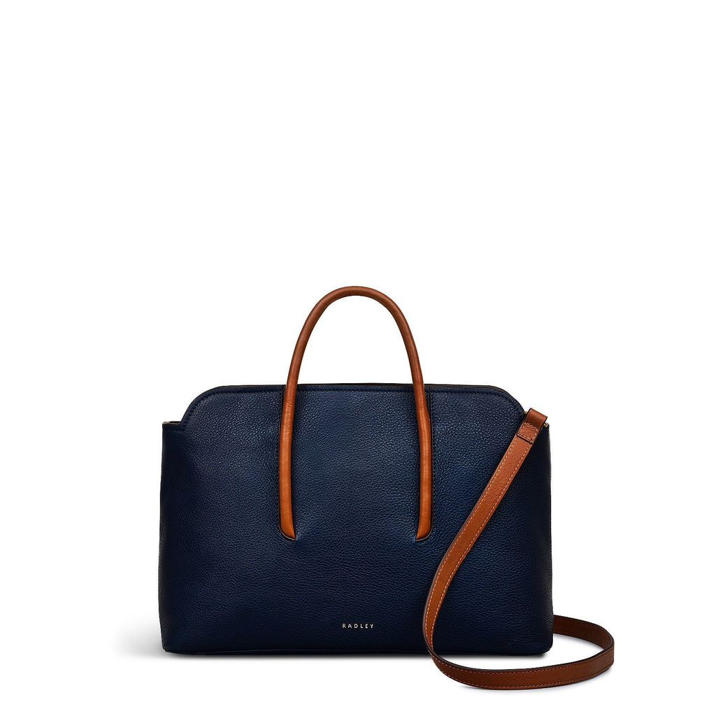 Grainger Way Leather Medium Ziptop Grab Bag in Ink - 111678