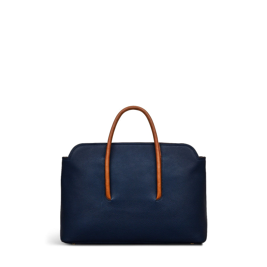 Grainger Way Leather Medium Ziptop Grab Bag in Ink - 111678