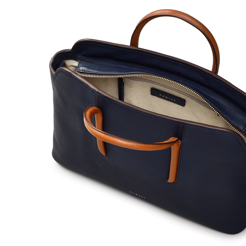 Grainger Way Leather Medium Ziptop Grab Bag in Ink - 111678