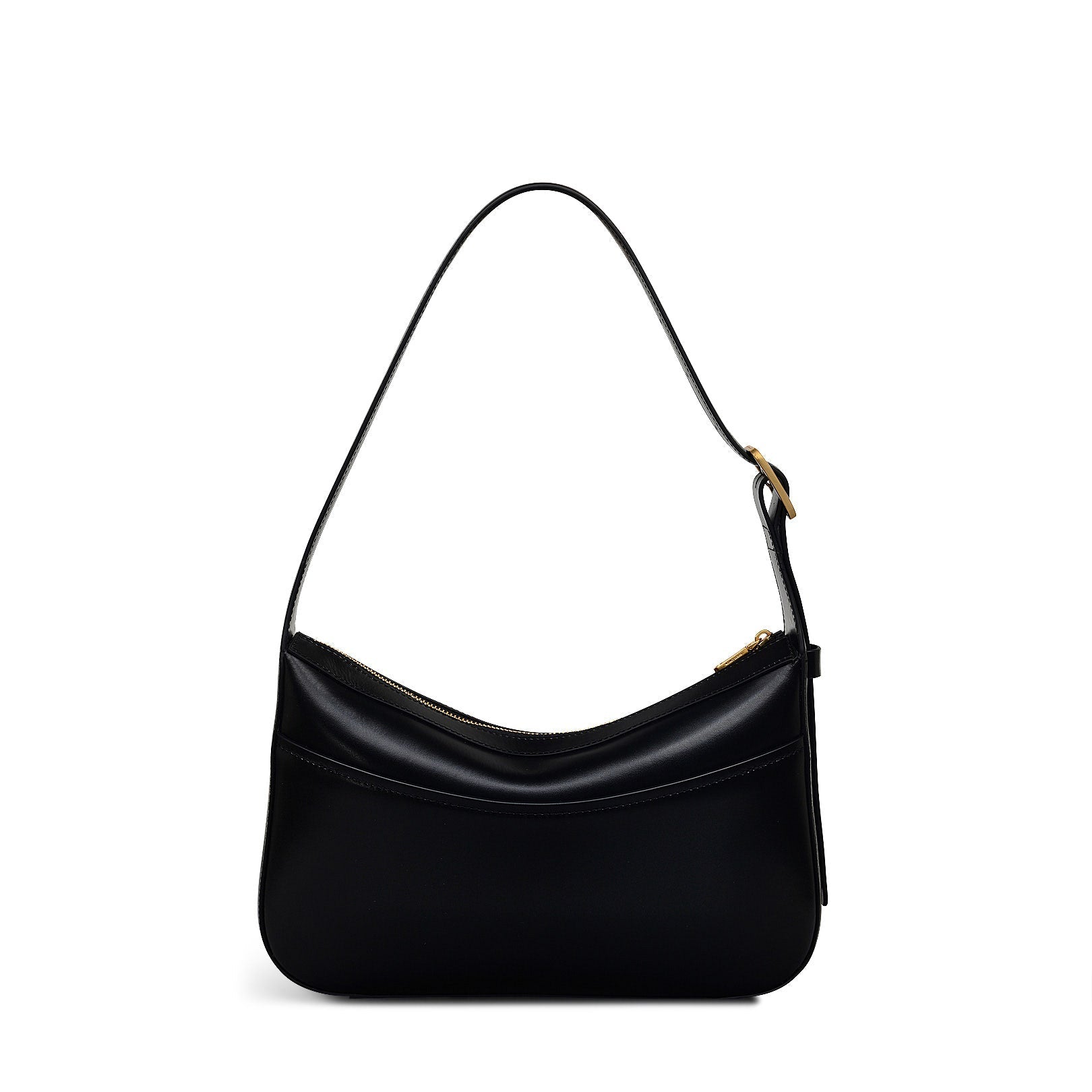 Dawes Avenue Leather Medium Ziptop Shoulder Bag in Black - 111682