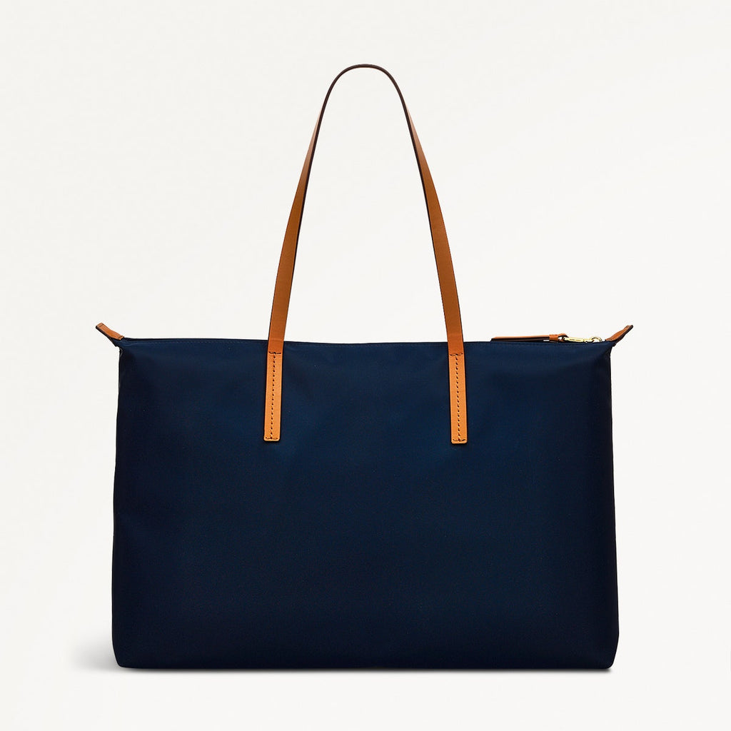 Windsor Lane Fabric Large Ziptop Tote Bag in Ink - 111684