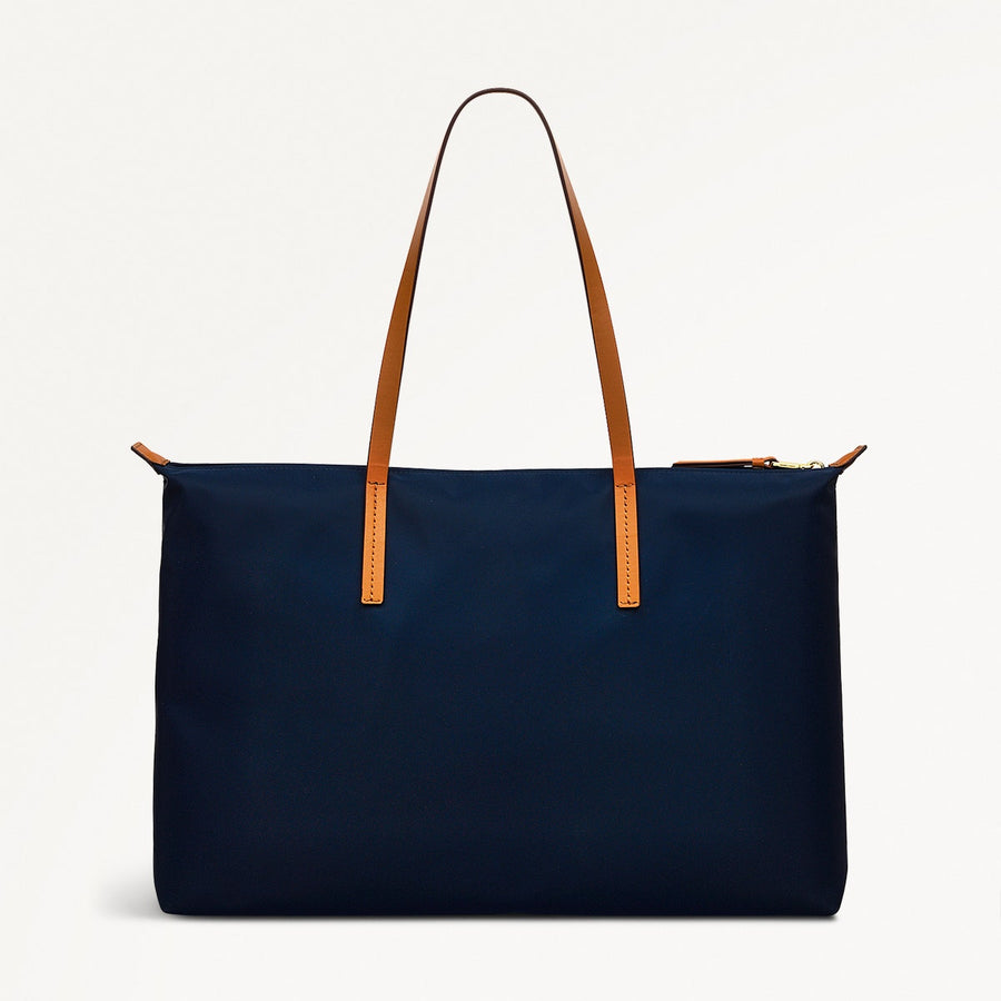 Windsor Lane Fabric Large Ziptop Tote Bag in Ink - 111684