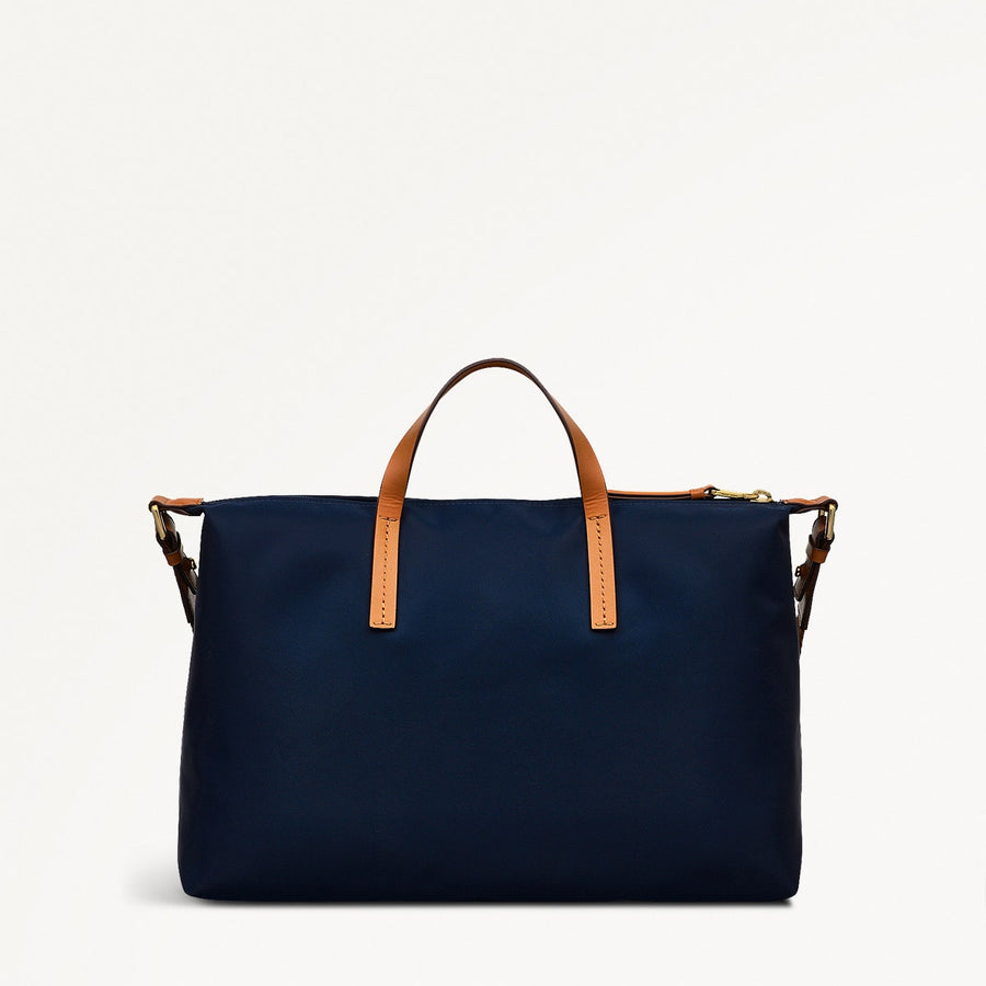 Windsor Lane Fabric Medium Ziptop Grab Bag in Ink - 111685