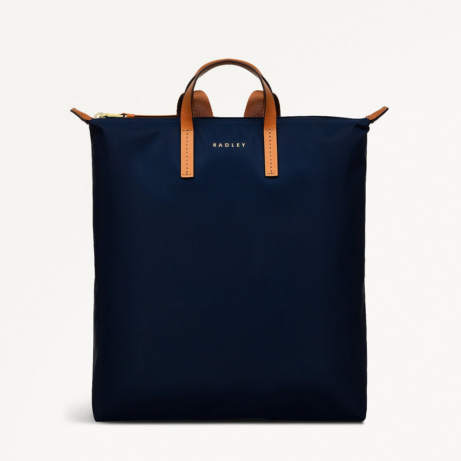 Windsor Lane Fabric Large Ziptop Backpack in Ink - 111686