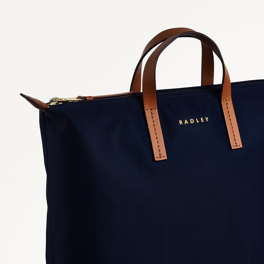 Windsor Lane Fabric Large Ziptop Backpack in Ink - 111686