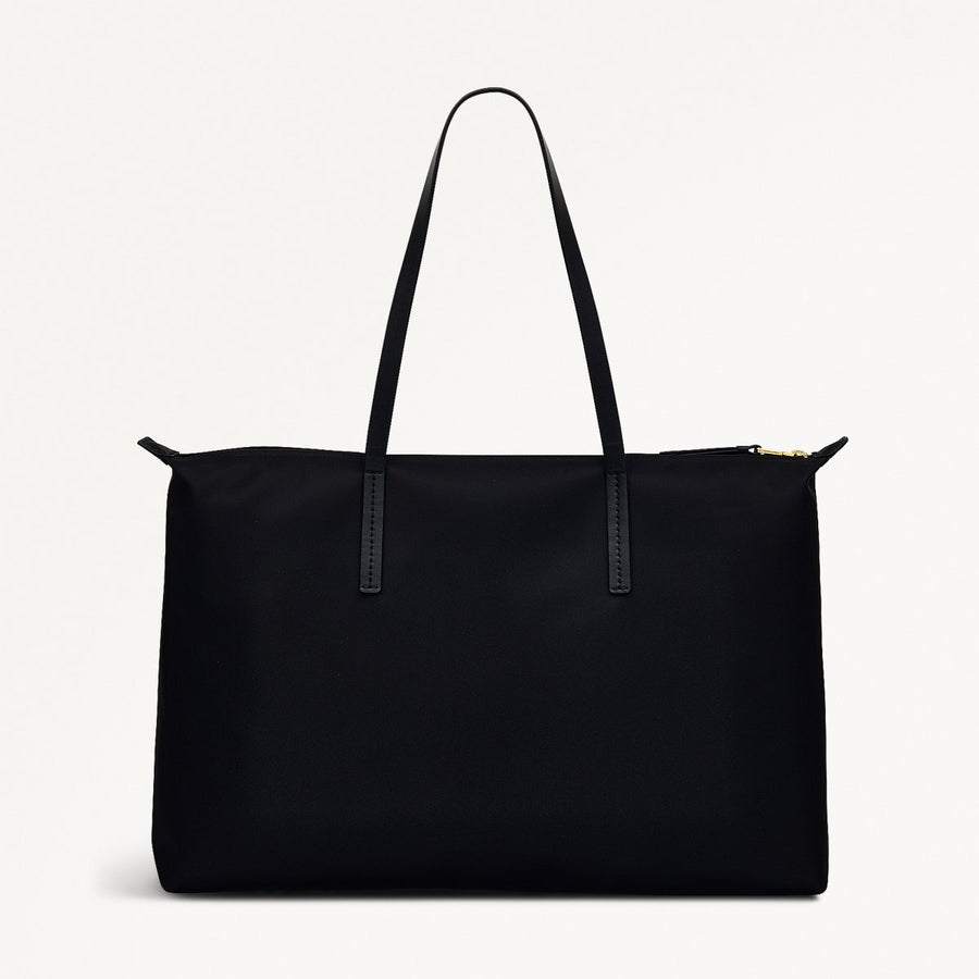 Windsor Lane Fabric Large Ziptop Tote Bag in Black - 111688