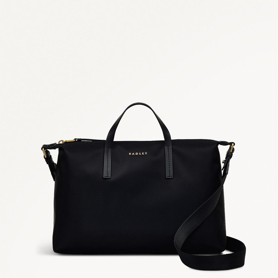 Windsor Lane Fabric Medium Ziptop Grab Bag in Black - 111689