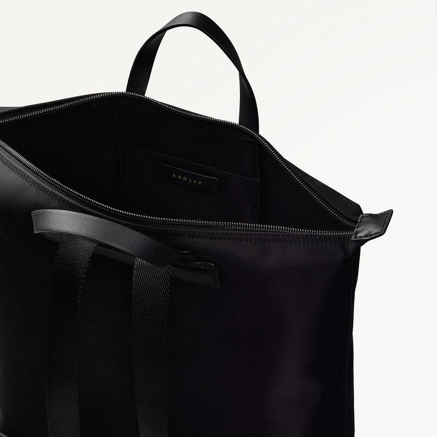 Windsor Lane Fabric Large Ziptop Backpack in Black - 111690