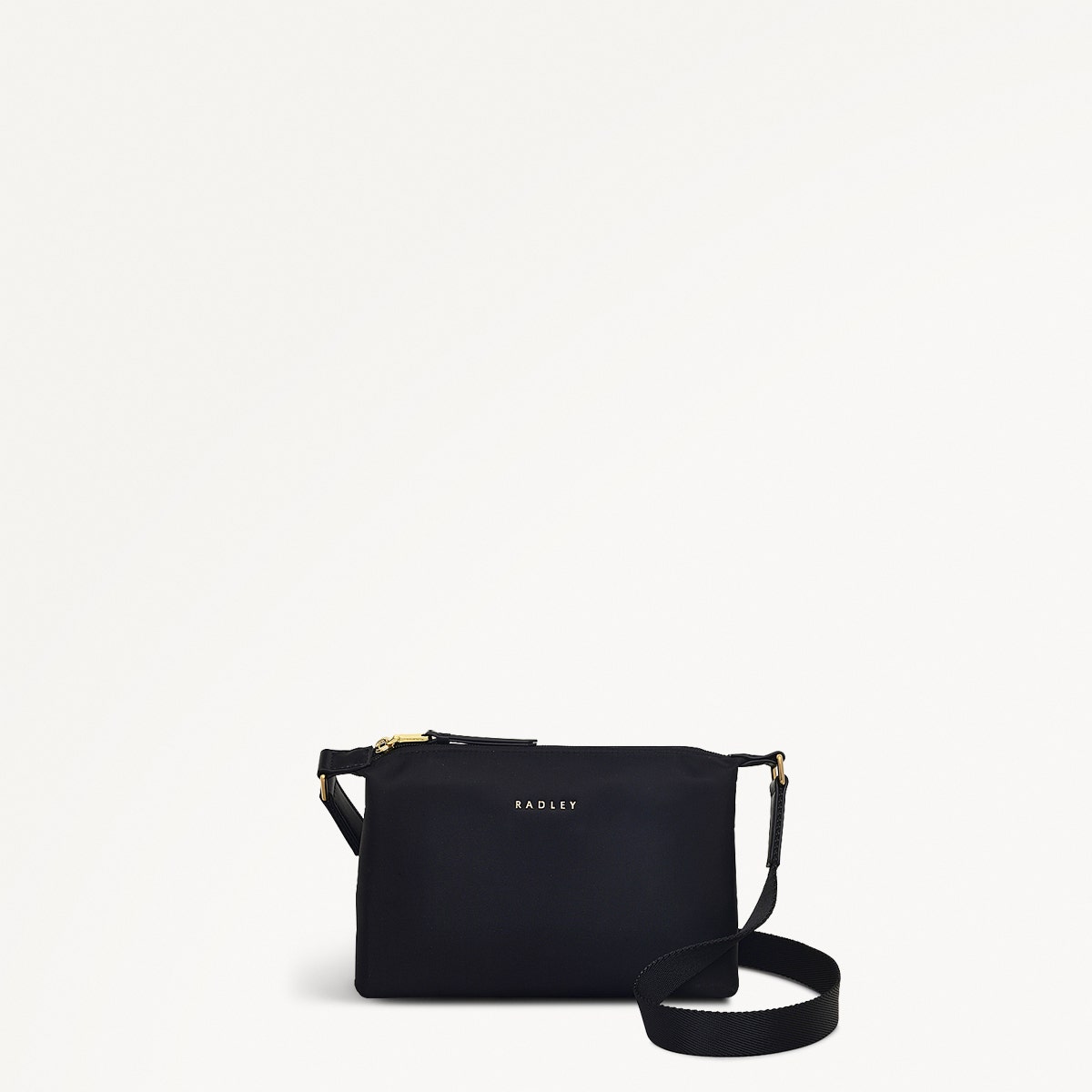 Windsor Lane Fabric Small Ziptop Cross Body Bag in Black - 111691