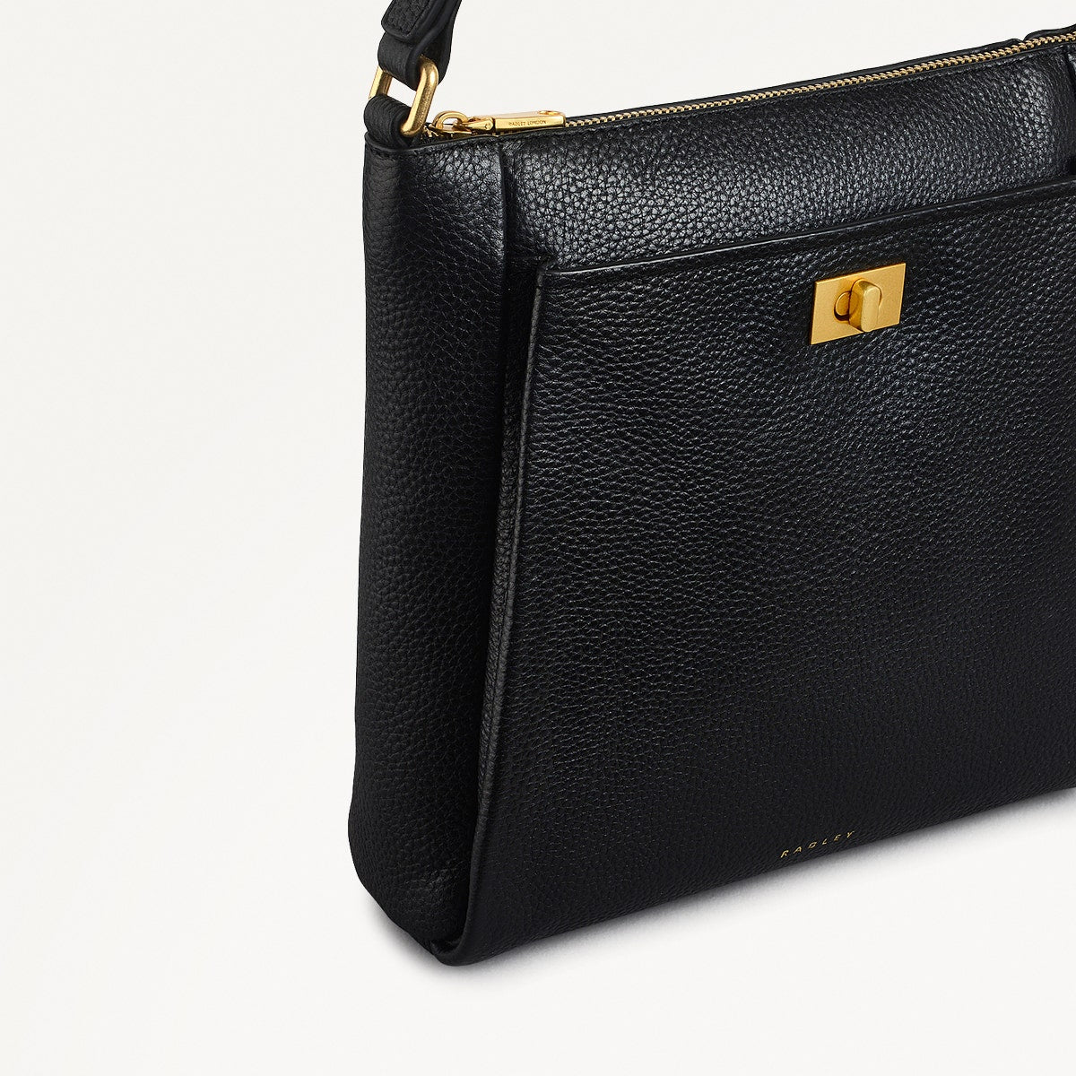 Brook Avenue Fabric Small Ziptop Cross Body Bag in Black - 111692