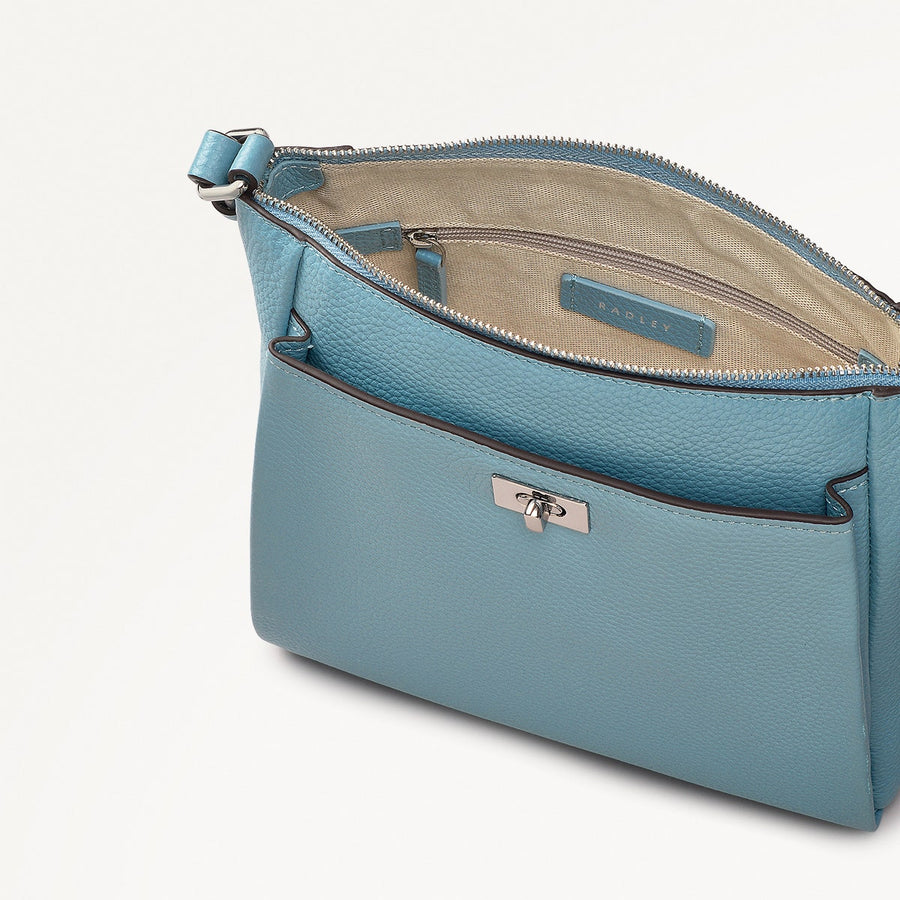 Brook Avenue Fabric Small Ziptop Cross Body Bag in Cameo - 111694