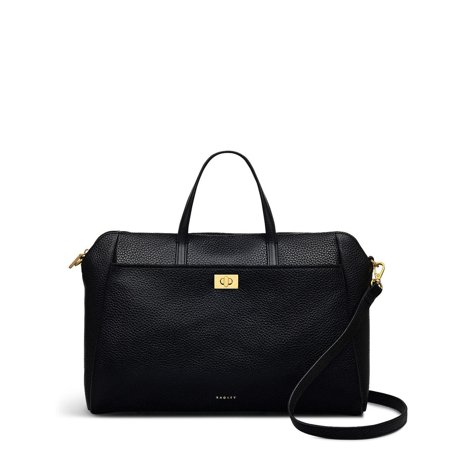 Brook Avenue Fabric Medium Ziptop Grab Bag in Black - 111695