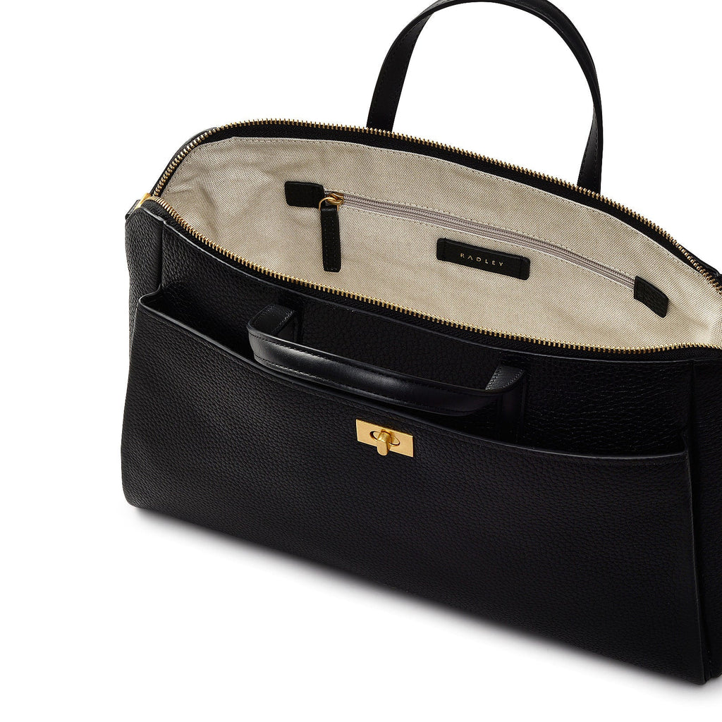 Brook Avenue Fabric Medium Ziptop Grab Bag in Black - 111695