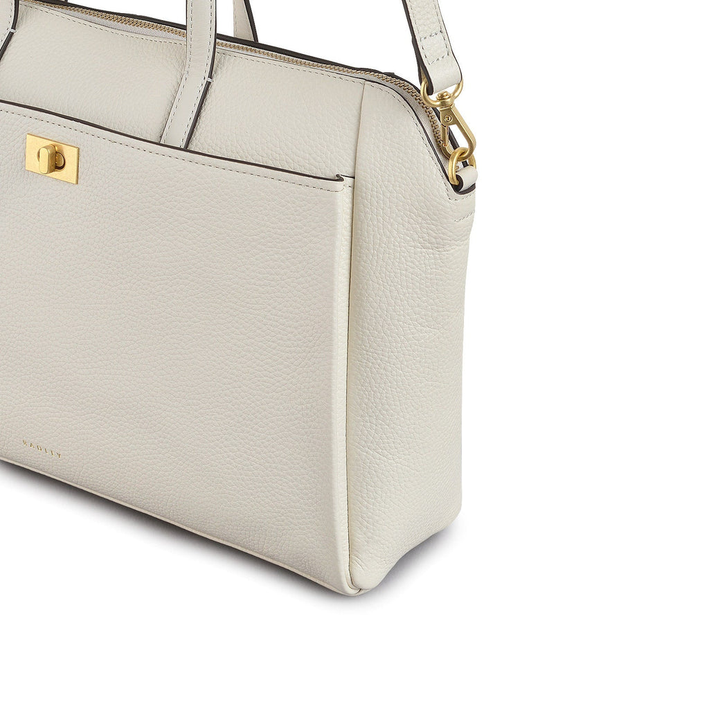 Brook Avenue Fabric Medium Ziptop Grab Bag in Chalk - 111696