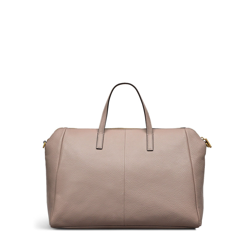 Brook Avenue Fabric Medium Ziptop Grab Bag in Latte - 111697