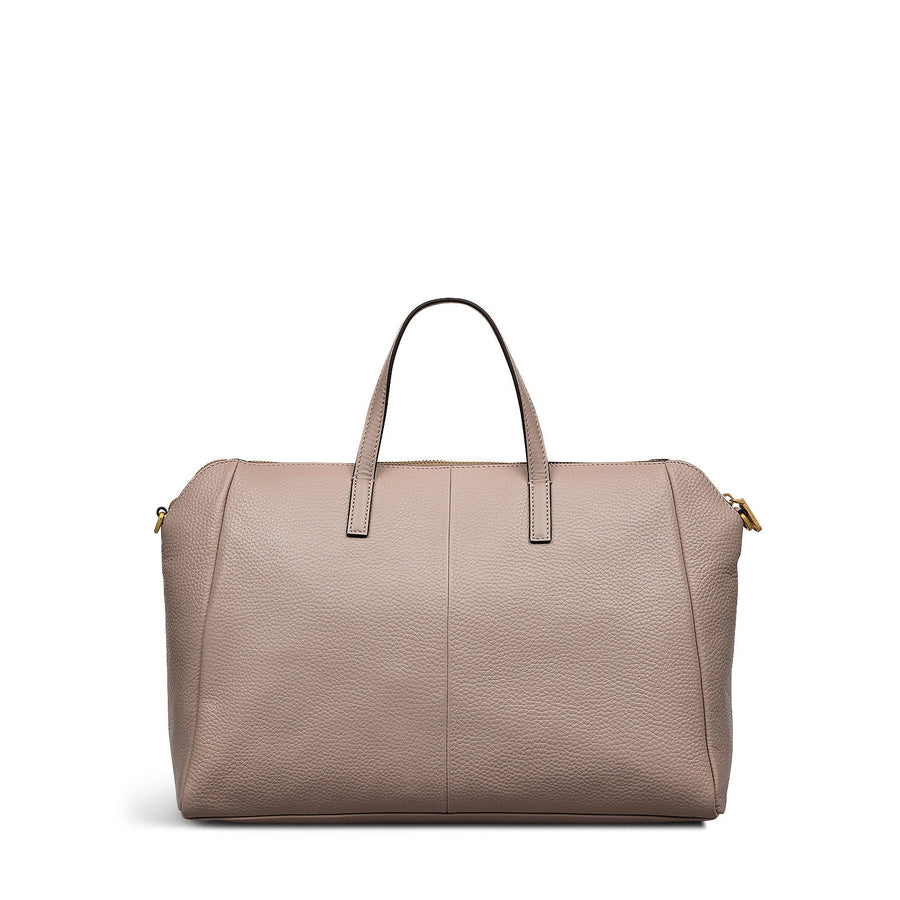 Brook Avenue Fabric Medium Ziptop Grab Bag in Latte - 111697