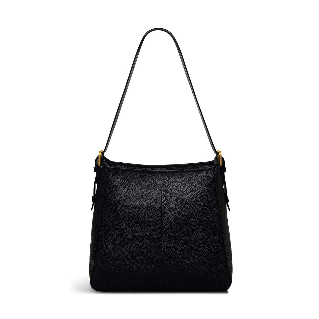 Brook Avenue Fabric Medium Ziptop Shoulder Bag in Black - 111698