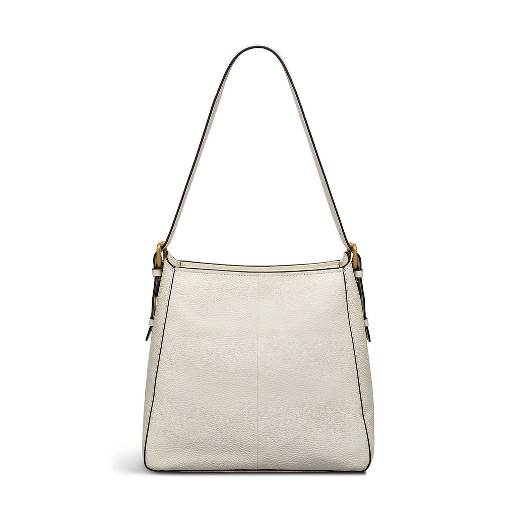 Brook Avenue Fabric Medium Ziptop Shoulder Bag in Chalk - 111699