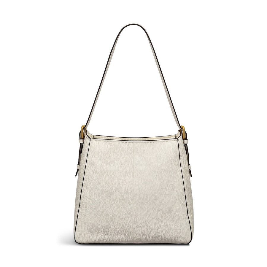 Brook Avenue Fabric Medium Ziptop Shoulder Bag in Chalk - 111699