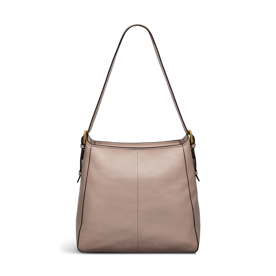 Brook Avenue Fabric Medium Ziptop Shoulder Bag in Latte - 111700