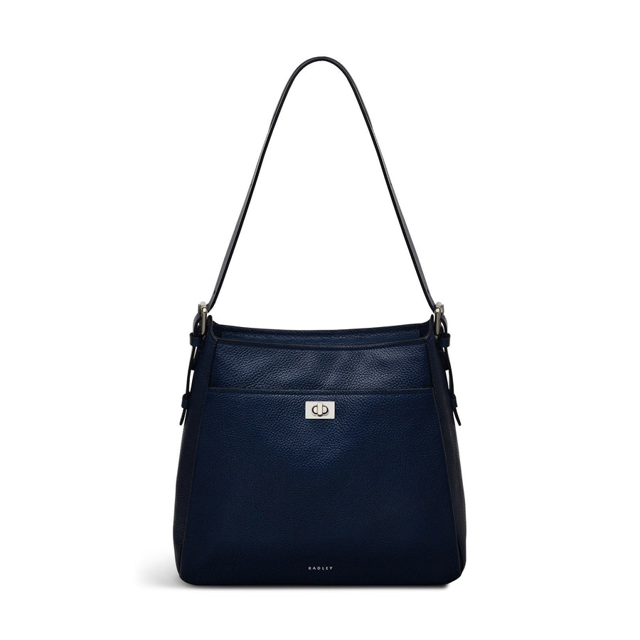 Brook Avenue Fabric Medium Ziptop Shoulder Bag in Ink - 111701