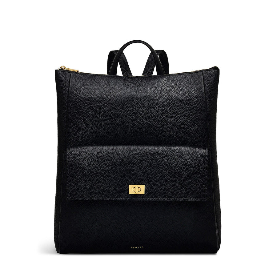 Brook Avenue Fabric Large Ziptop Backpack in Black - 111702