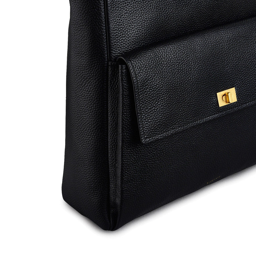 Brook Avenue Fabric Large Ziptop Backpack in Black - 111702