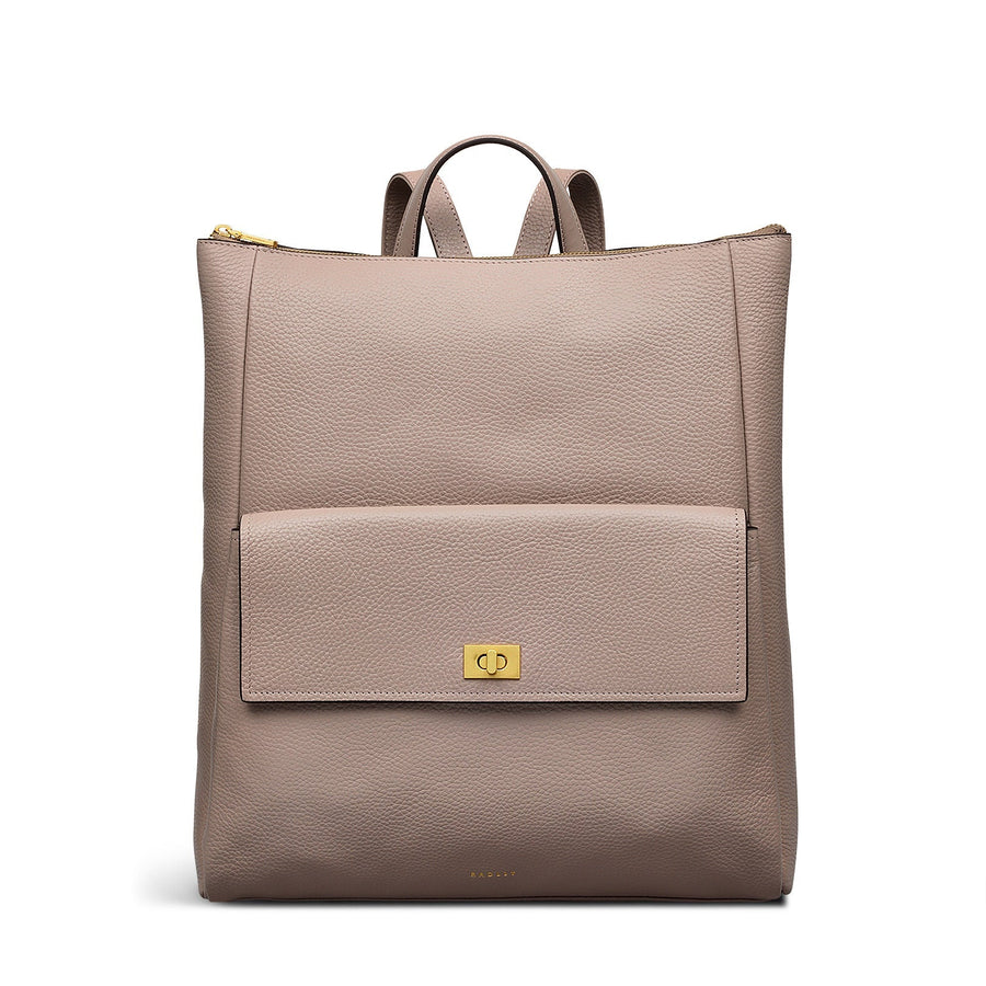 Brook Avenue Fabric Large Ziptop Backpack in Latte - 111703