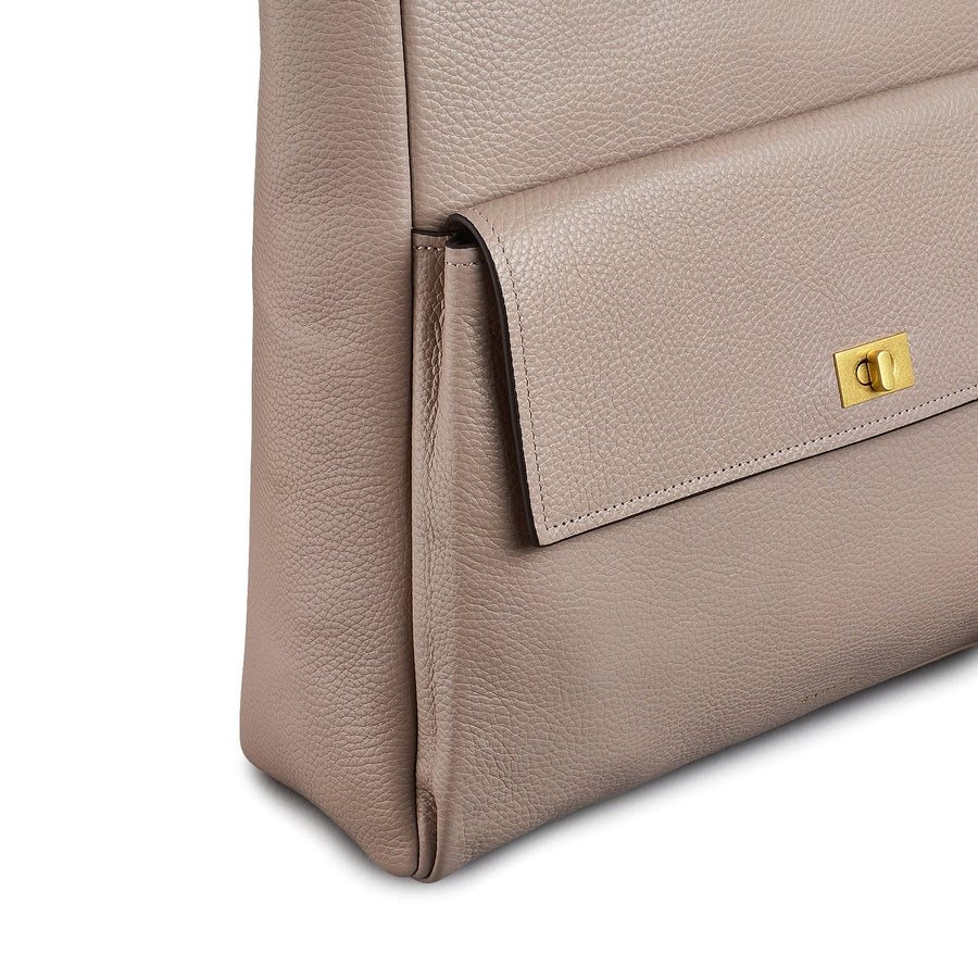 Brook Avenue Fabric Large Ziptop Backpack in Latte - 111703