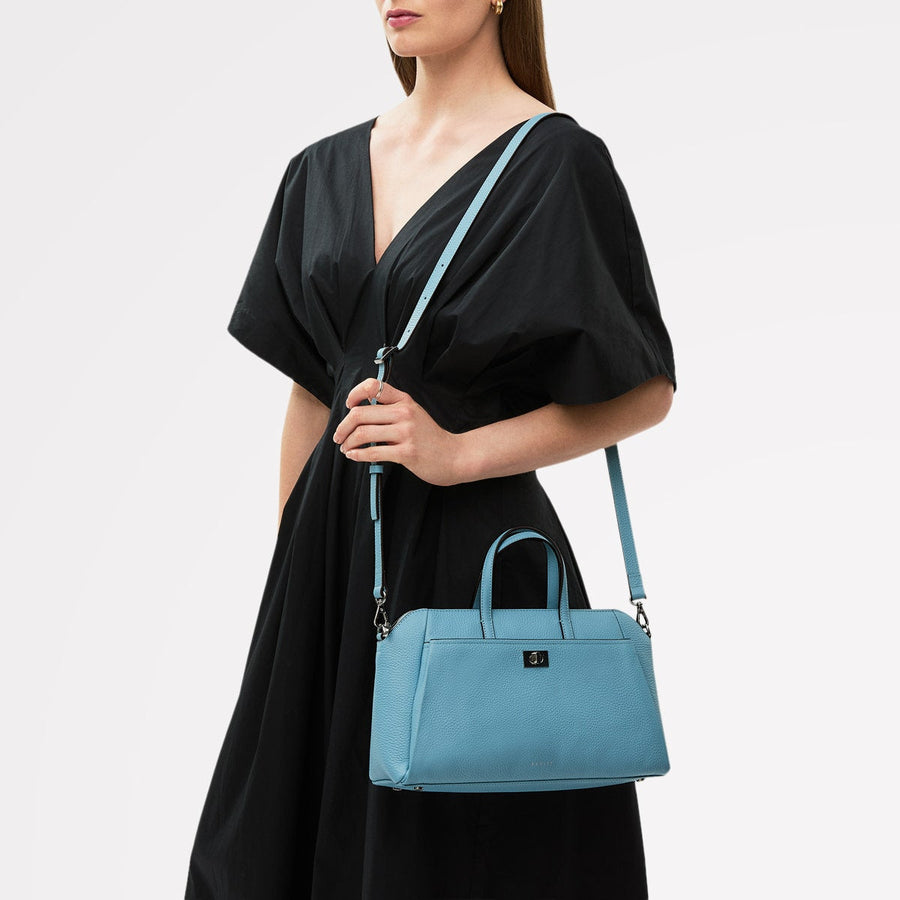 Brook Avenue Fabric Small Ziptop Grab Bag in Cameo - 111705